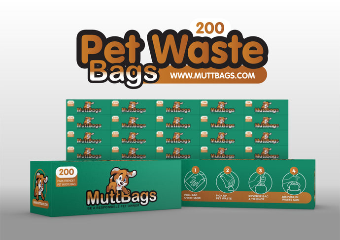 Pet Waste Bags Case of 20 Rolls By MuttBags