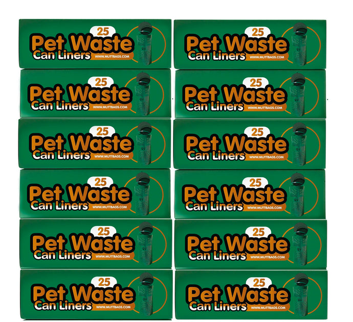 MUTTBAGS PET WASTE CAN LINERS 12 ROLL CASE