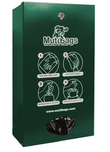 4 MuttBags Single Pull Pet Waste Disposal Station for Parks, Apartments, & Hoa Communities